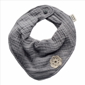 Handmade Bibs - Grey Flower