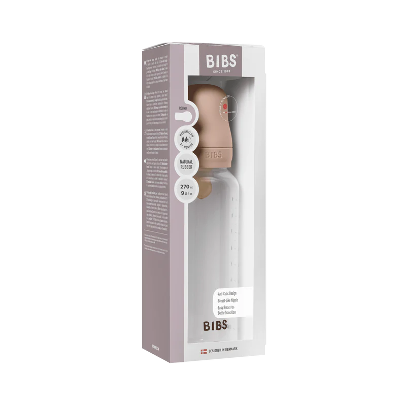 BIBS Baby Latex Bottle 270ml - Blush - Image 2