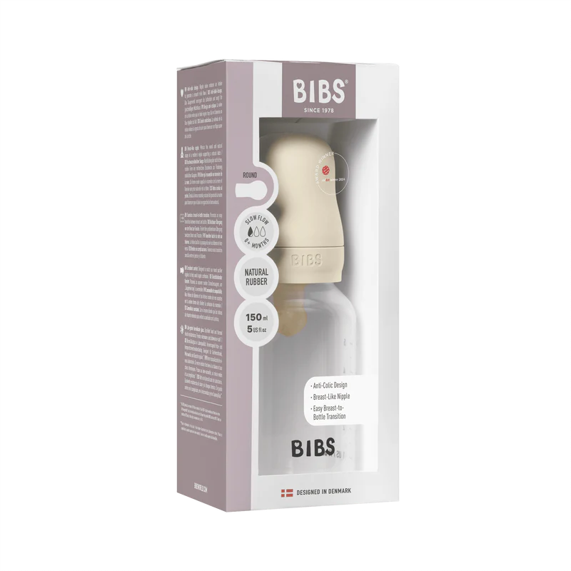 BIBS Baby Latex Bottle 150ml - Ivory - Image 3